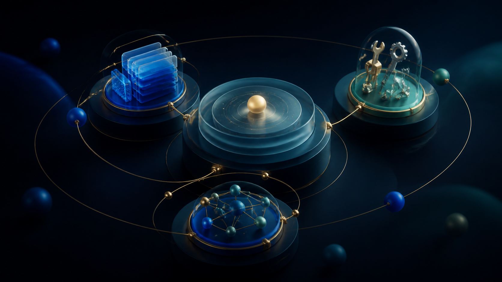 Connected agent modules with tools, memory and coordinated signals