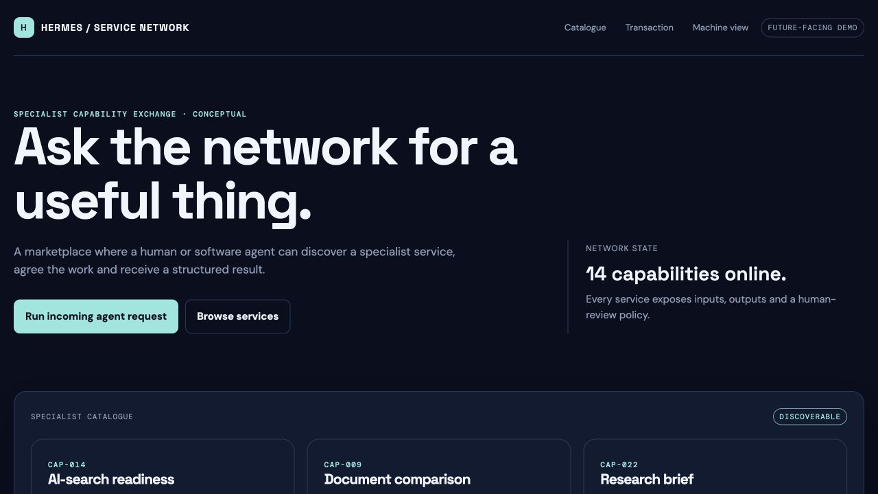 Hermes Network demo preview