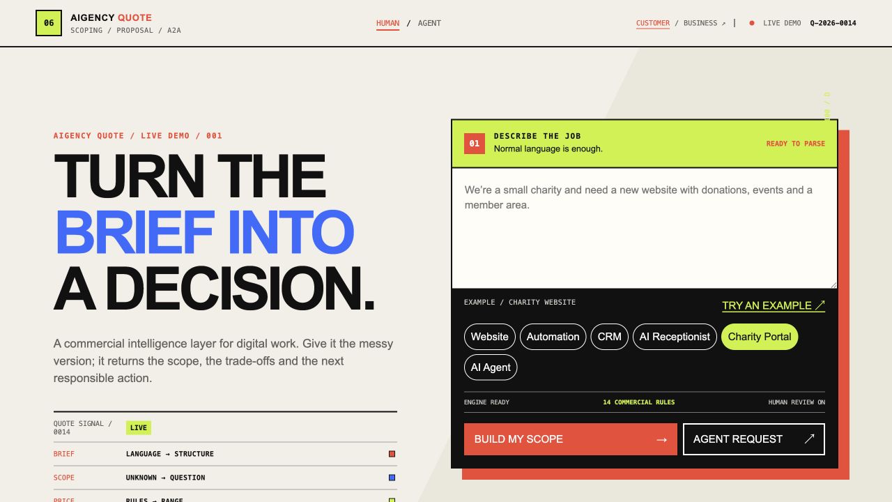 MAKE Quote Builder demo preview